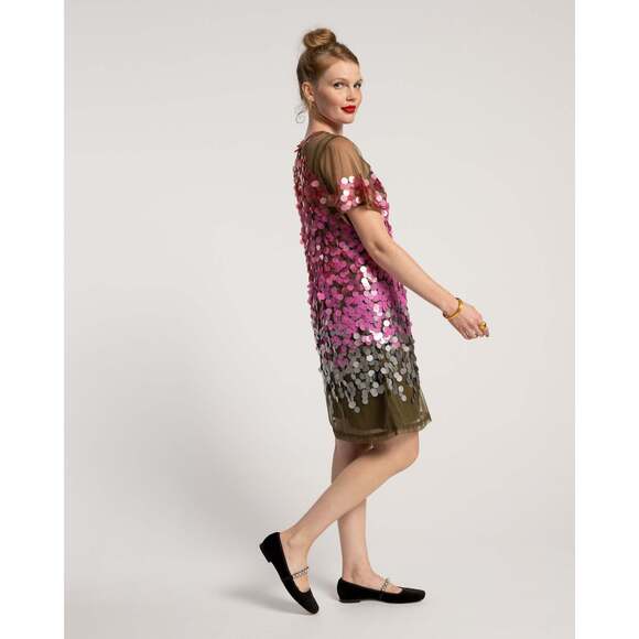 Frances Valentine Rodin Sequin Dress Olive Pink NEVER WORN - Picture 3 of 8